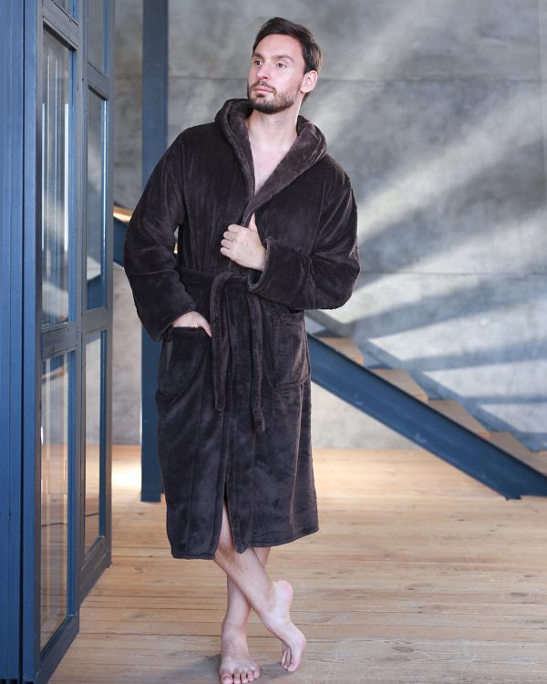 Халат чоловічий махровий Шоколадний 3XL - Халати від Maybel