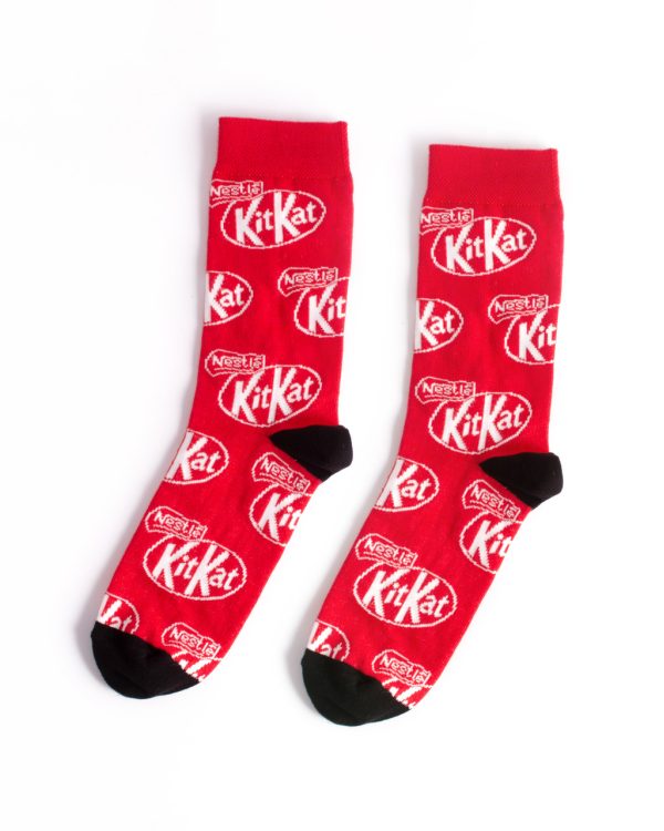 Носки из высококачественного хлопка с оригинальным принтом "KitKat" 36-40 - Носки с принтами от Maybel