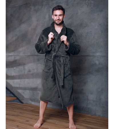 Халат мужской махровый без капюшона Хаки 3XL
