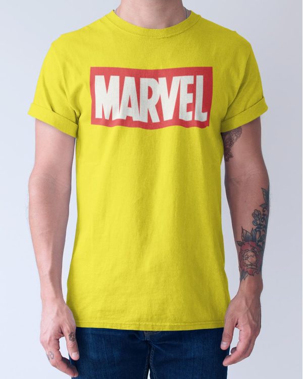 Футболка мужская жёлтая с принтом "Marvel" XL - Мужские футболки от Maybel