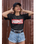 Футболка женская чёрная с принтом "Marvel" S - Женские футболки от Maybel