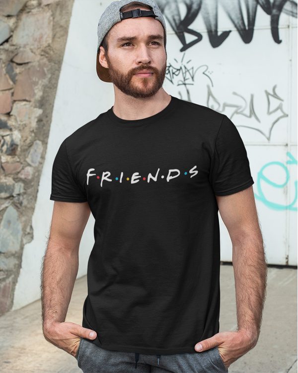 Футболка мужская чёрная с принтом "Friends" L - Мужские футболки от Maybel