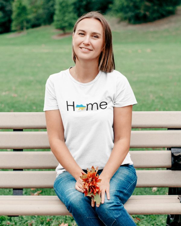 Футболка жіноча біла з принтом "Home" S - Жіночі футболки від Maybel
