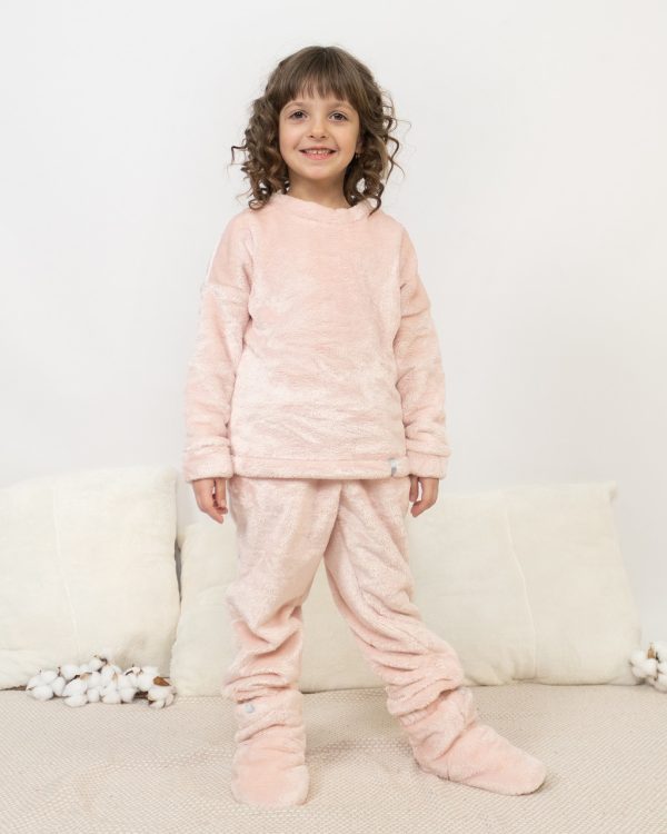 Піжама дитяча домашня махрова кофта зі штанами Персиковий 158-164 - Піжами від Maybel