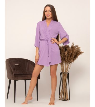 Халат жіночий рубчик Бузковий 3XL