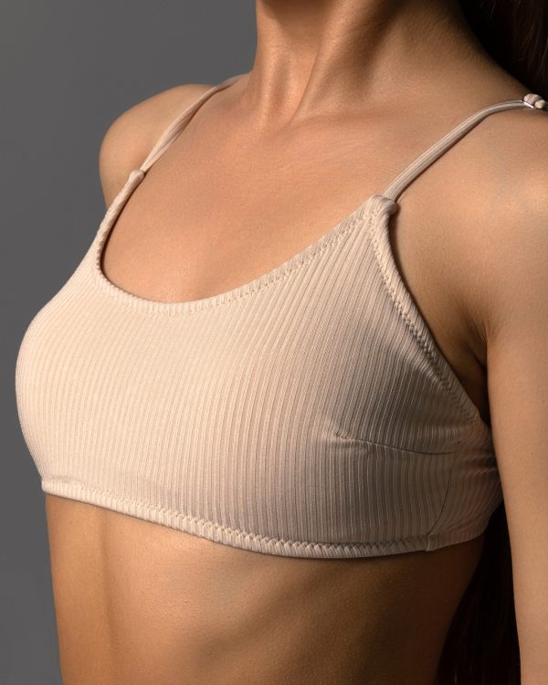 Купальный женский топ рубчик Крем 3XL - Женские купальные лифы от Maybel