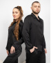 Пижама костюм мужской домашний шелковый рубашка со штанами Черный L - Пижамы от Maybel