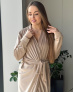 Женский велюровый халат средней длины Капучино 2XL - Халаты от Maybel