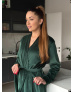 Жіночий велюровий халат максі Смарагдовий 2XL - Халати від Maybel